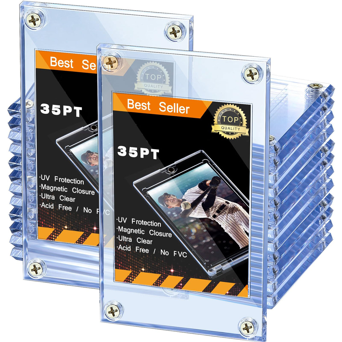 Jetec screw card holder base view protecting trading cards