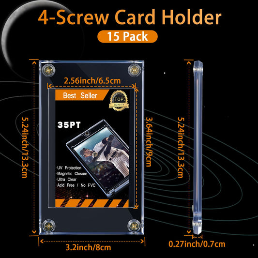 Jetec screw card holder with four corner screws for secure storage