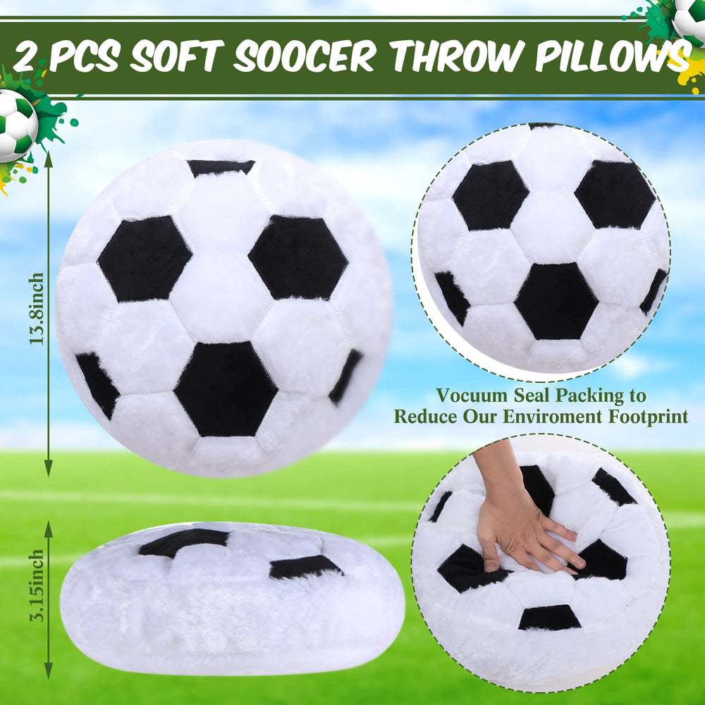 Jetec soccer pillow features red-embroidered surface, enhancing its authentic soccer look for gifts and decor.