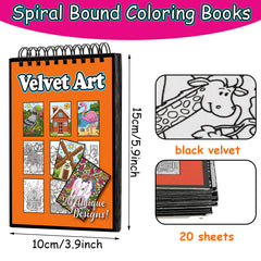 Jetec velvet art coloring book pages reveal soft textures for tactile coloring.