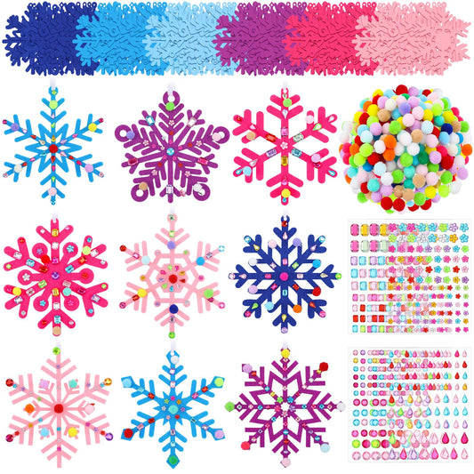 Jetec winter snowflake crafts kit case showing colorful felt ornaments for DIY decor