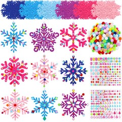 Jetec winter snowflake crafts kit case showing colorful felt ornaments for DIY decor