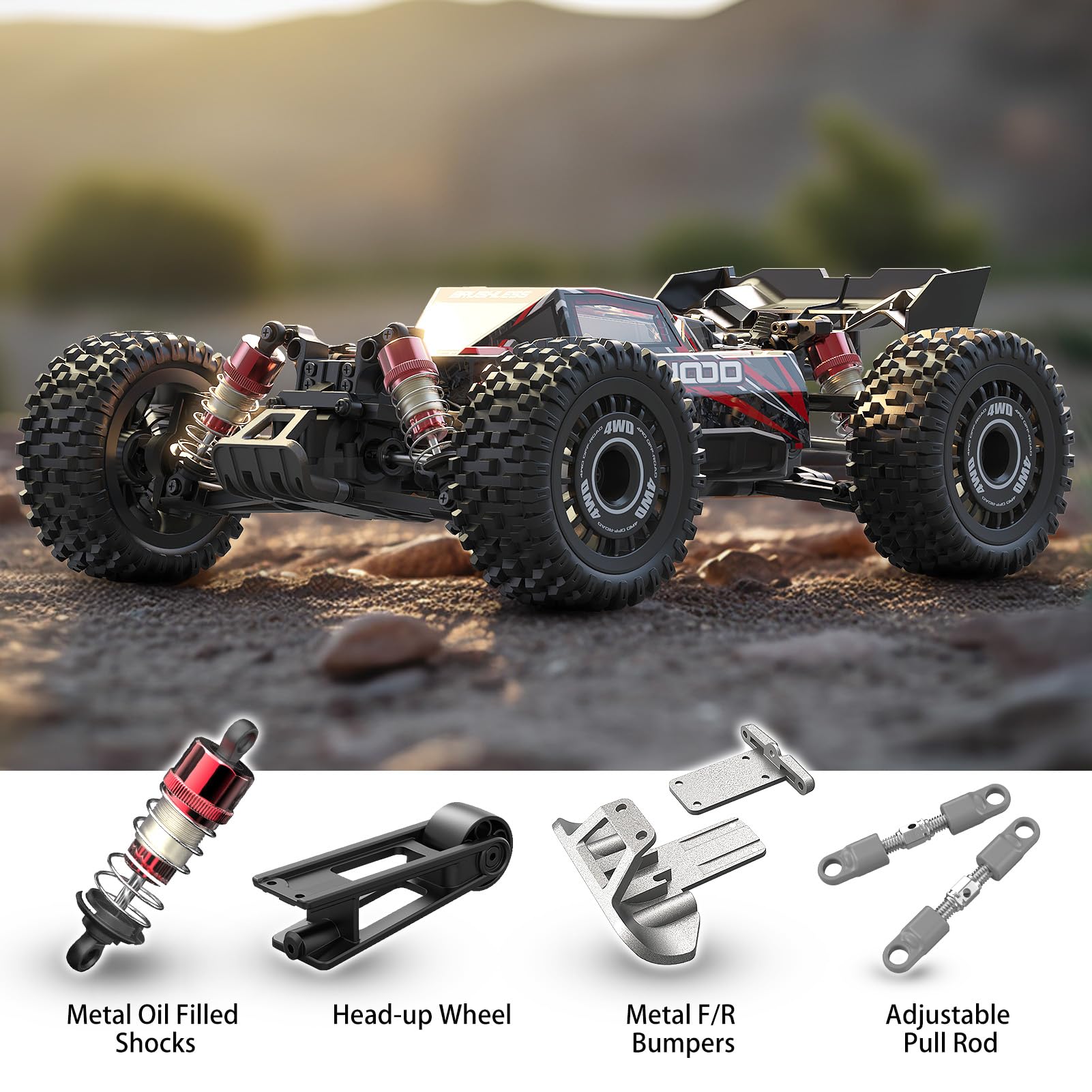 Jetwood JC16EP oil-filled shocks demonstrate smooth handling on rough terrain