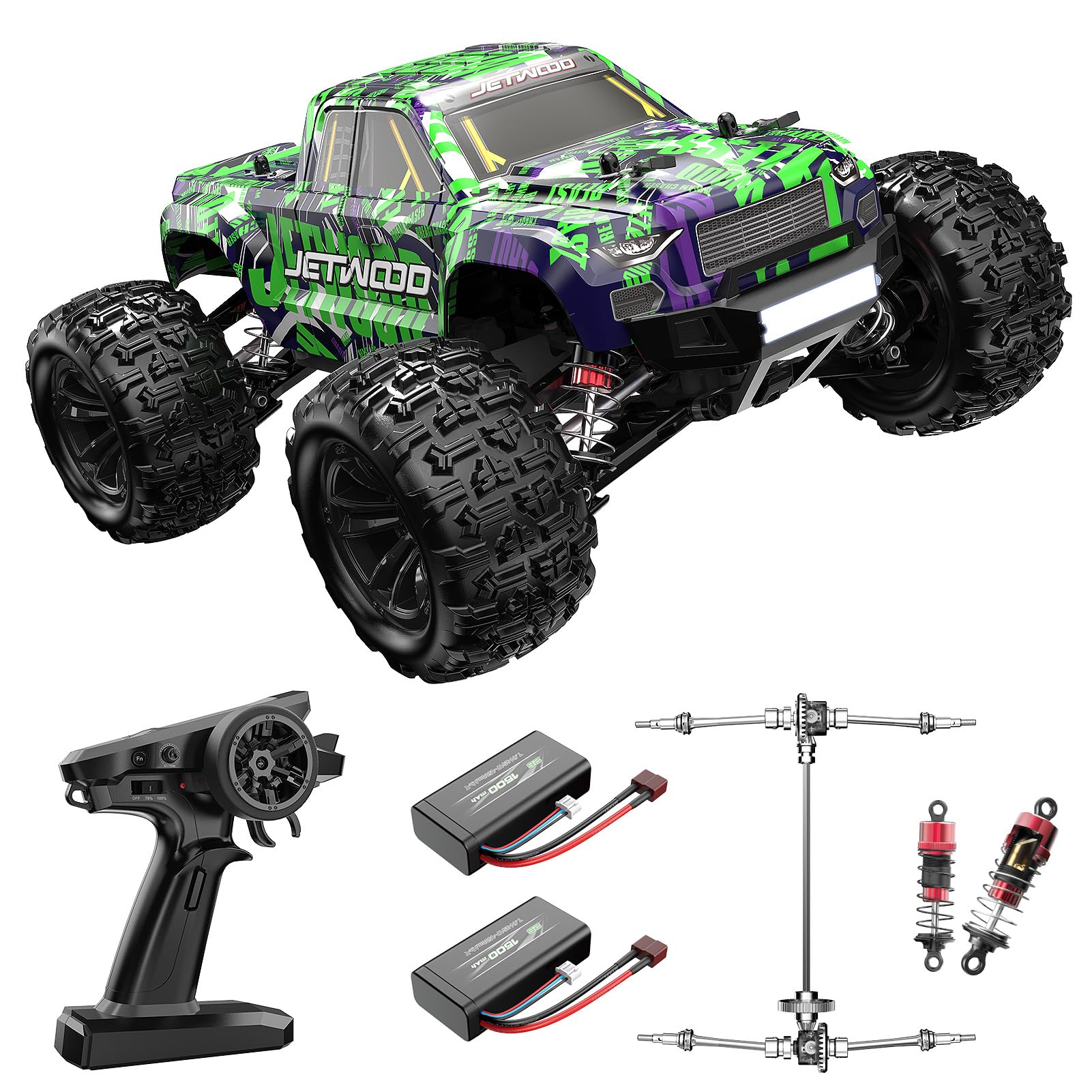 Jetwood JC16W front view shows a compact off-road RC truck
