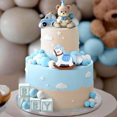 JeVenis rocking horse decor perfect for whimsical birthday cake adornment.
