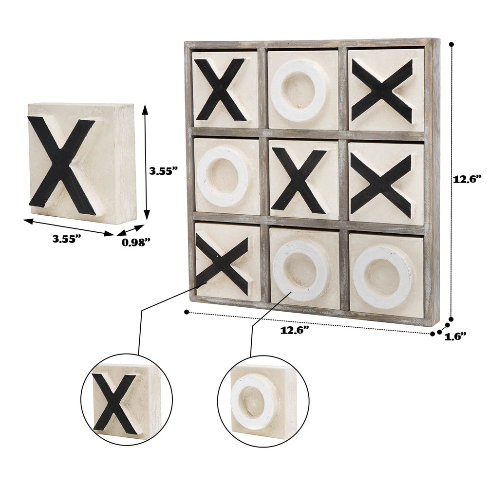 JEVERGN coffee table decor tic tac toe is stylish and a conversation starter.