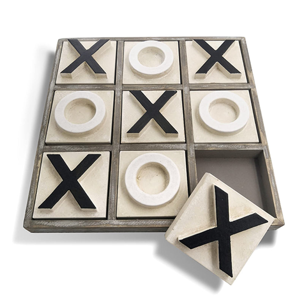 JEVERGN large wooden tic tac toe board with frame for stable play and family fun.