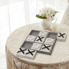 JEVERGN rustic wood farmhouse tic tac toe design adds warm decor to any living space.