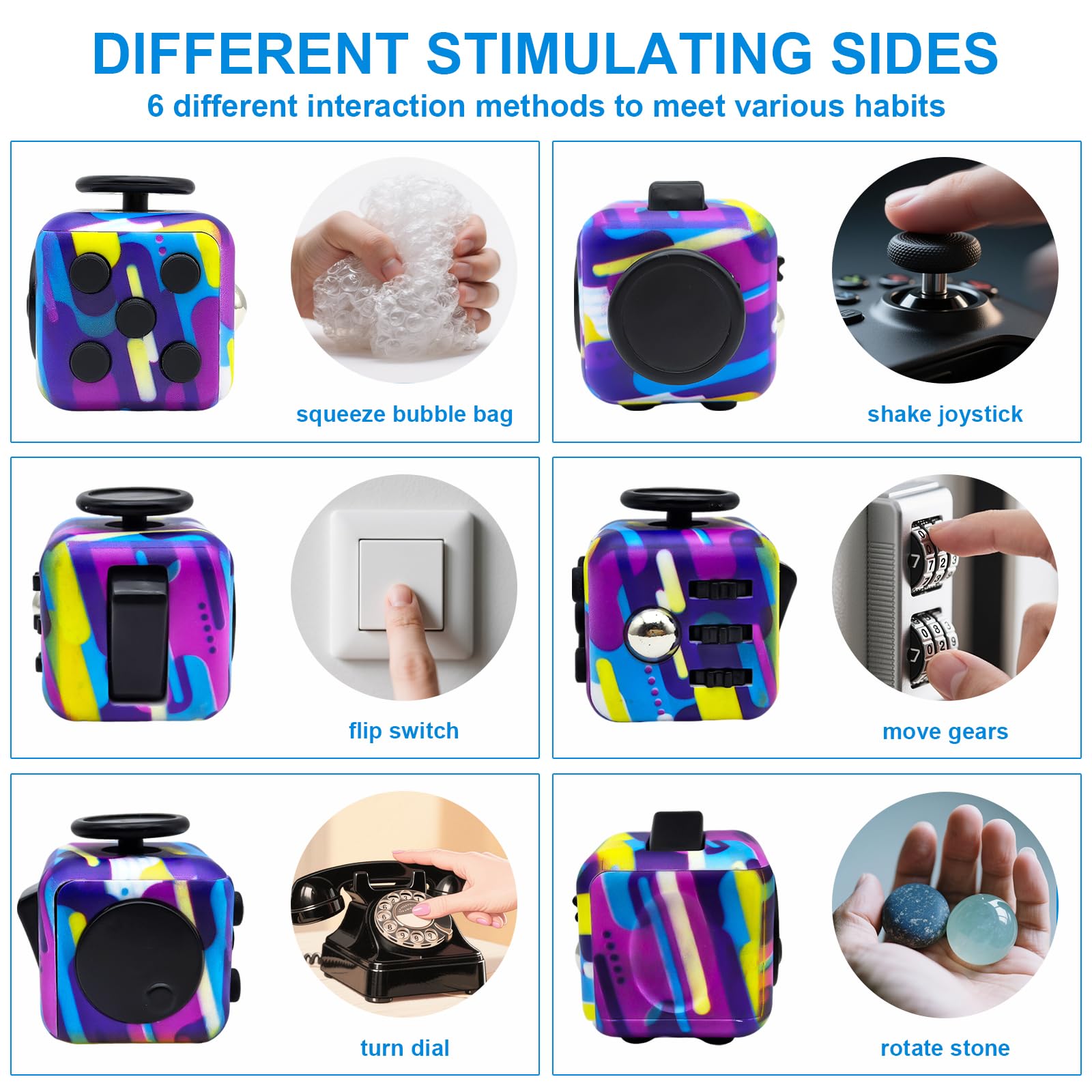 Jevuoyee fidget cube button press for tactile distraction relief