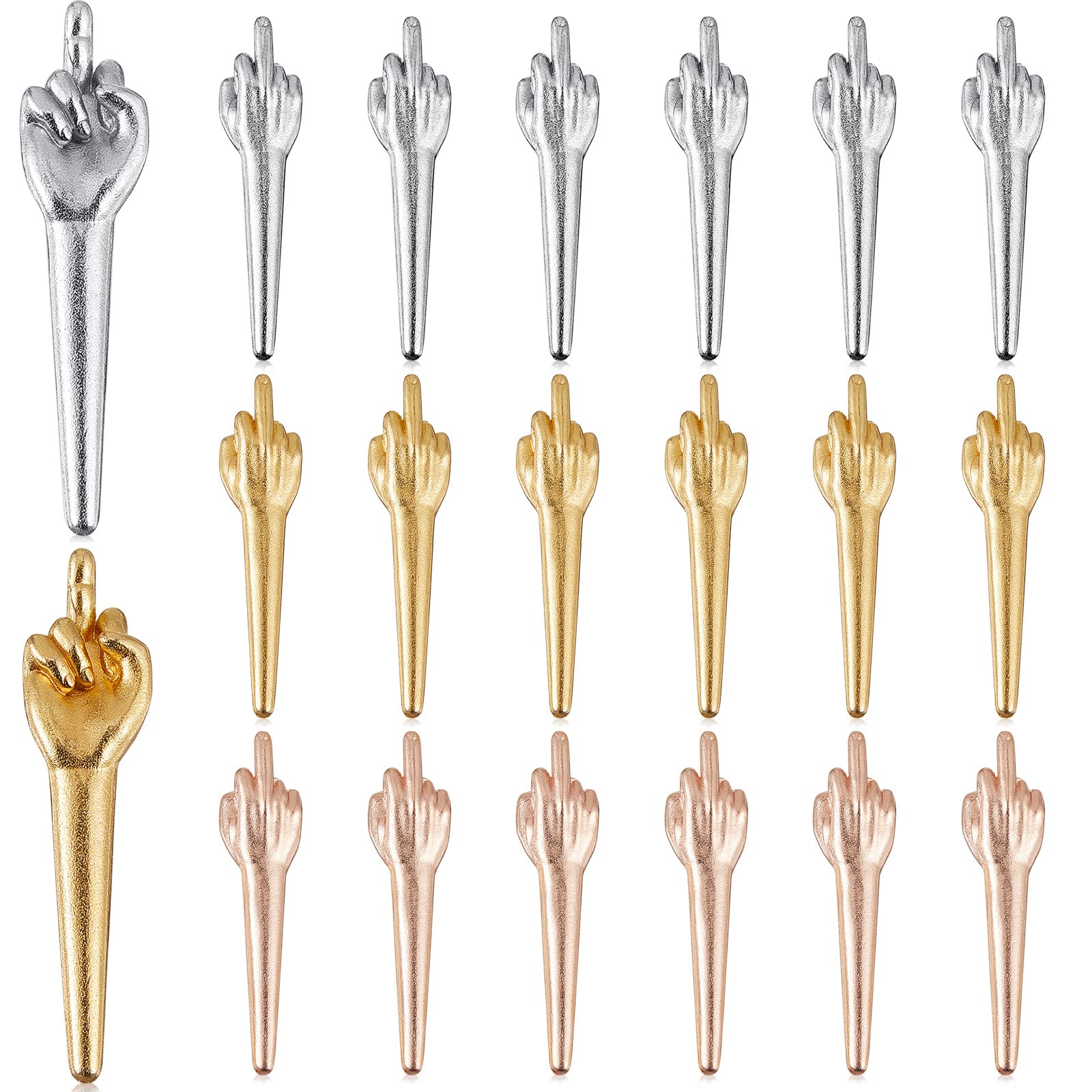 Jexine 18-pc metal cribbage pegs with middle finger gesture in copper tone for style