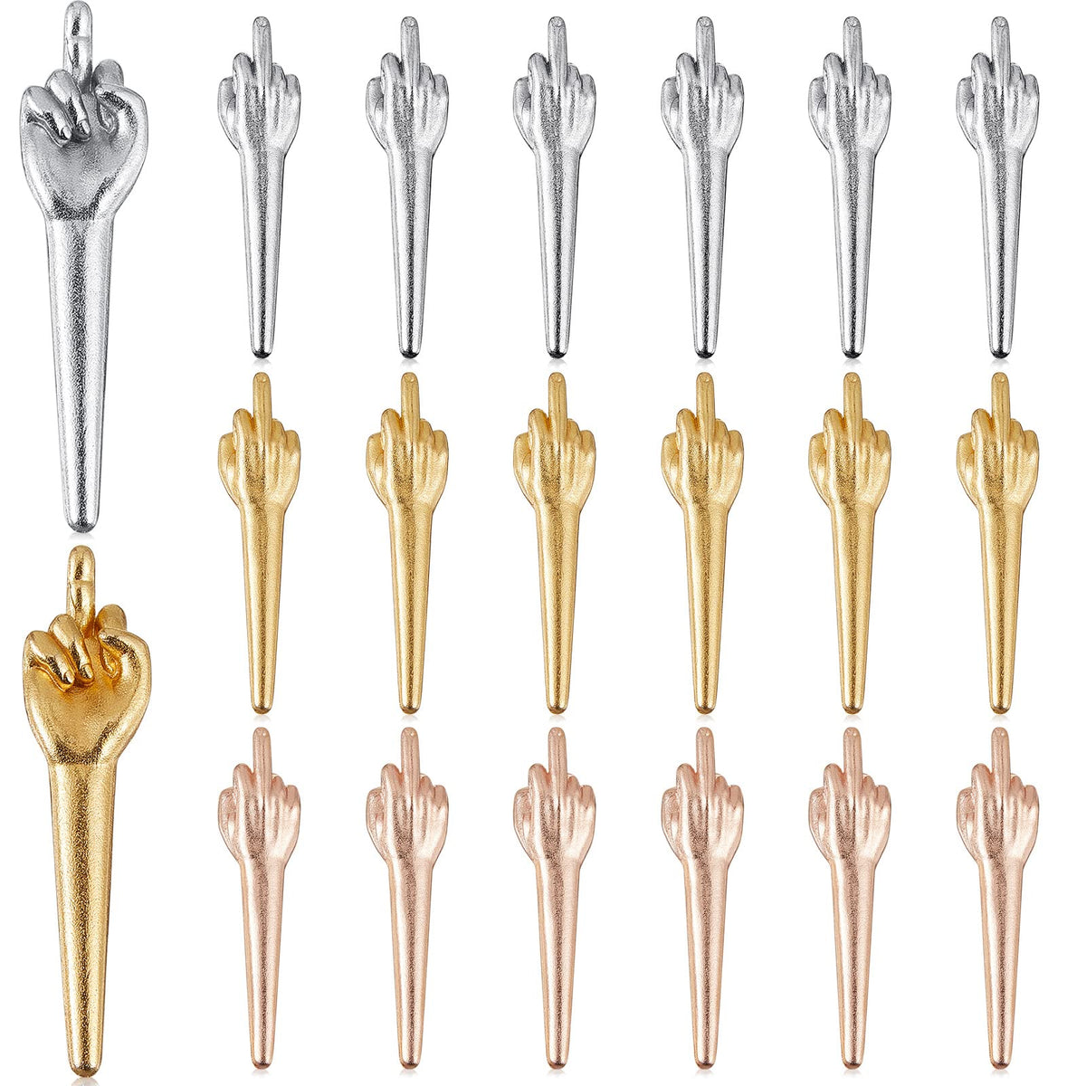 Jexine 18-pc metal cribbage pegs with middle finger gesture in copper tone for style