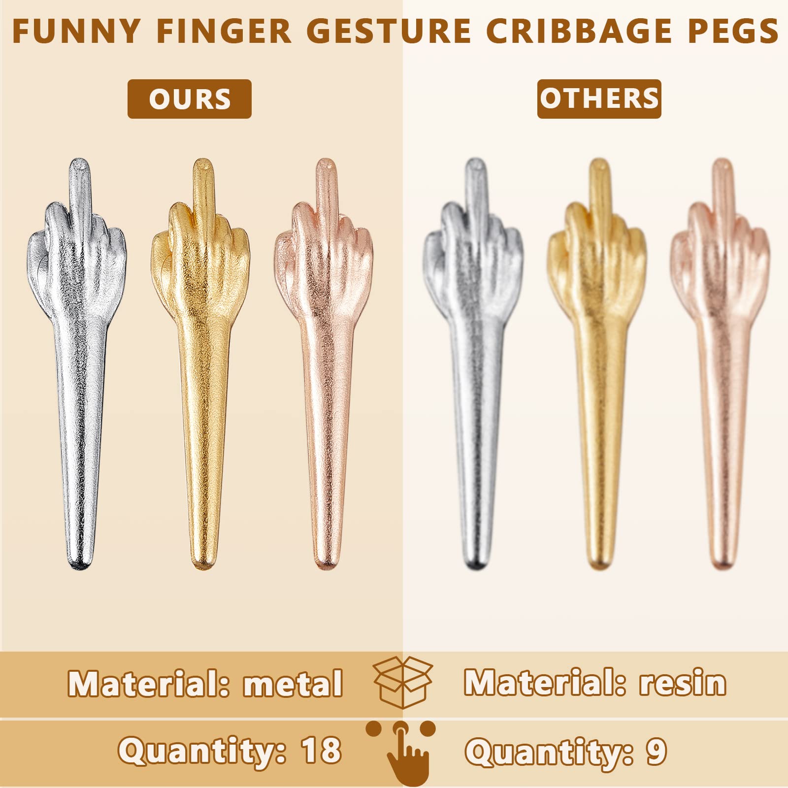 Jexine cribbage pegs silver tone durable and sleek