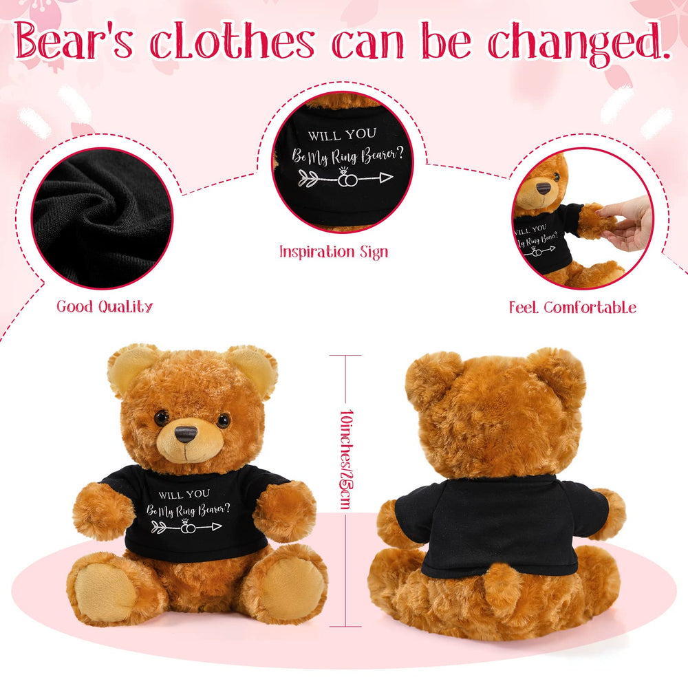 Jexine flower girl bear with white brown outfit, adds festive decor to bridal shower