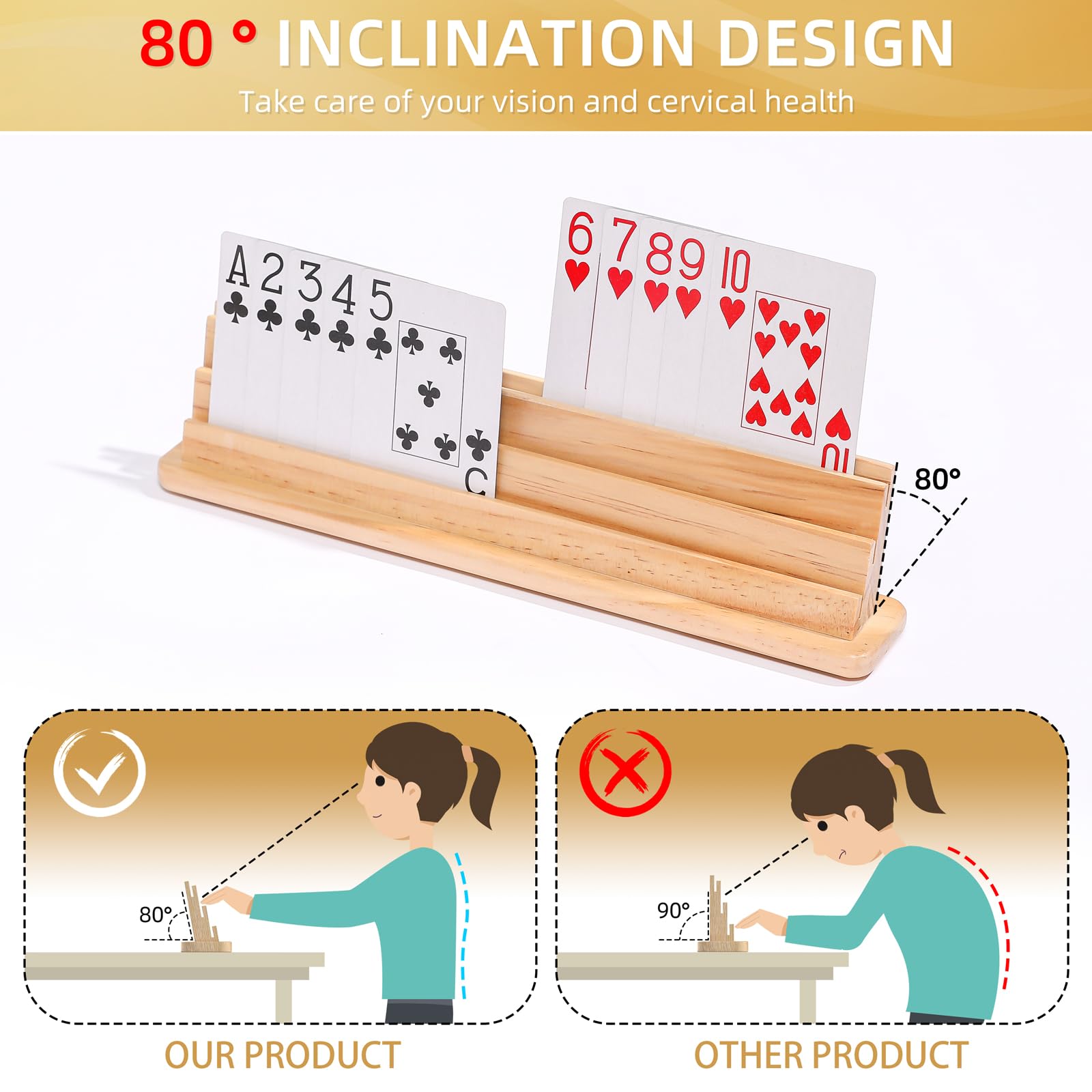 JFMkaer card holder made from high-quality pine wood with smooth edges
