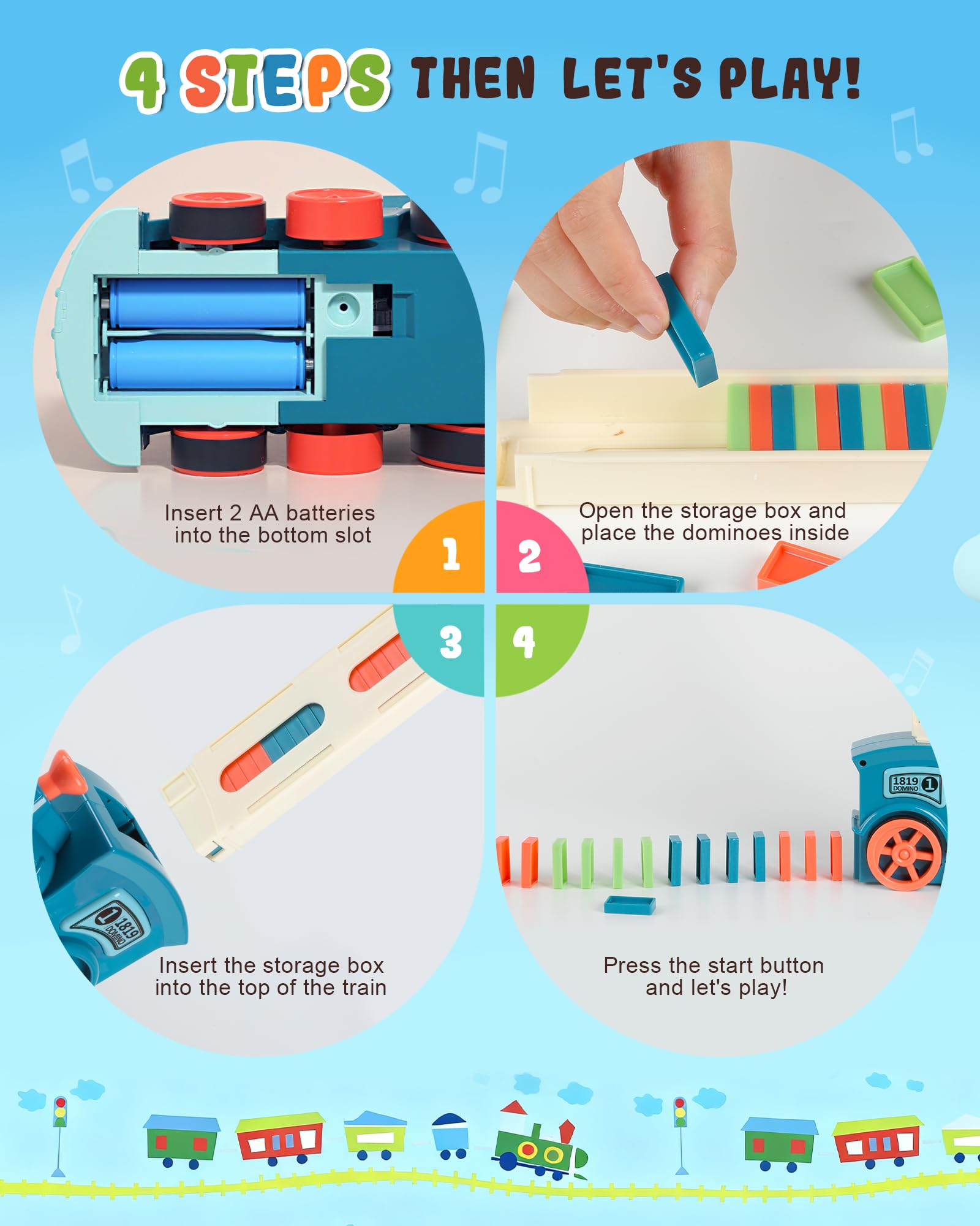 JGLXF durable ABS domino set designed for long-lasting kid use blue.