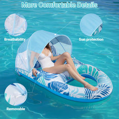JGV adjustable sun shade canopy on a durable pool float for sun protection.