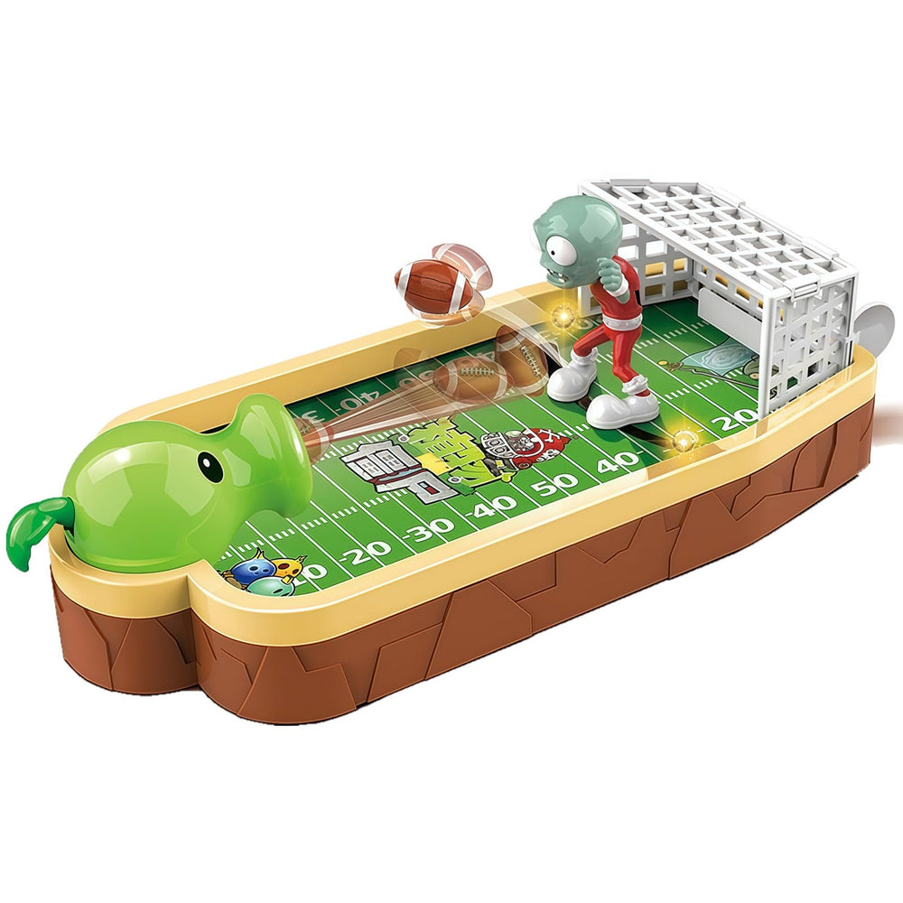 JHESAOPlants and Zombies toy action figure in tabletop rugby setup for family play
