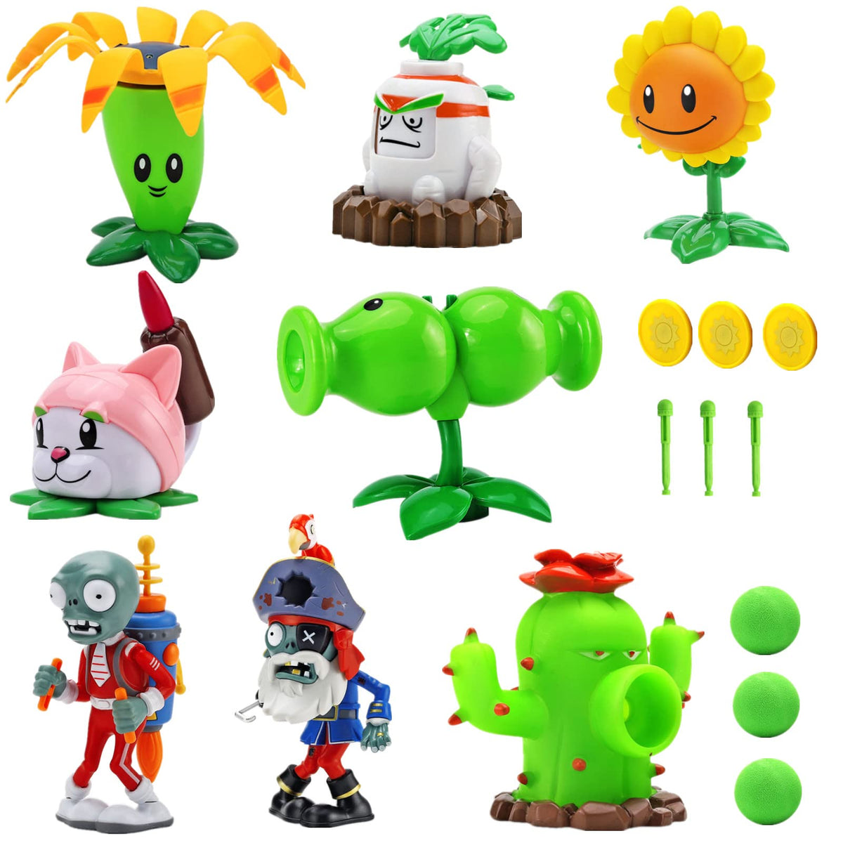 JHESAO Catapult Sunflower figure for imaginative play and PVZ display.