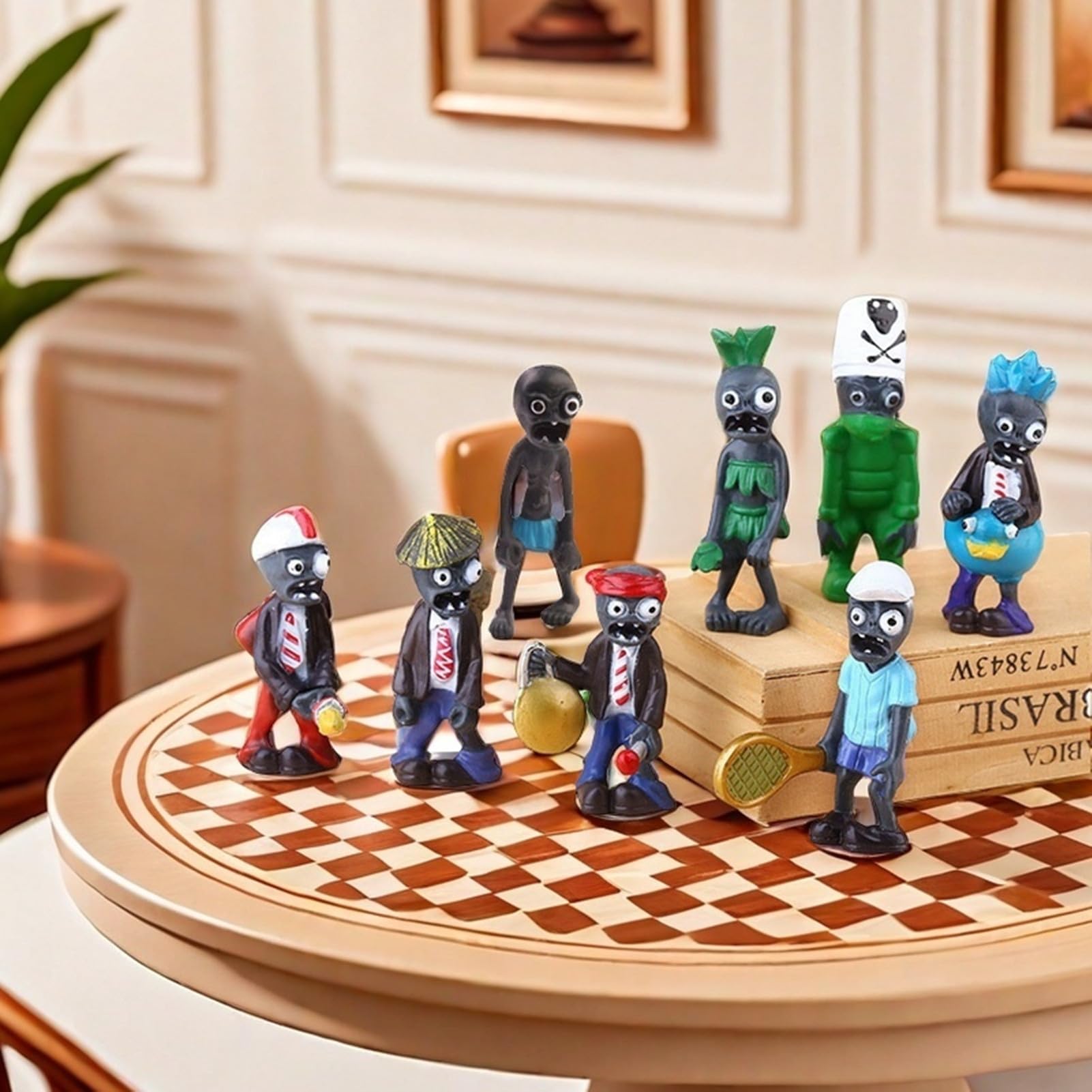 JHESAO PVZ zombie figurine ideal decorative piece for gaming setup.