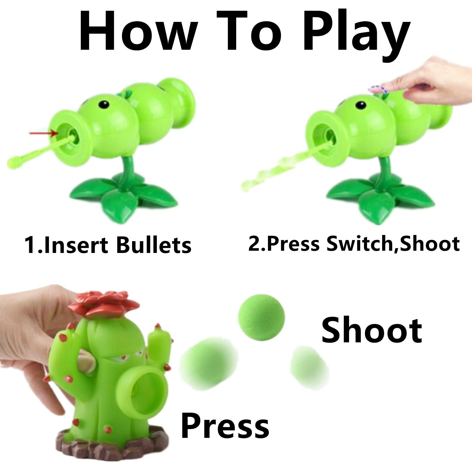 JHESAO Two-way Pea Shooter offers interactive play.