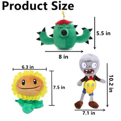 JHESAO PVZ plush zombie back view, durable stitching for lasting fun