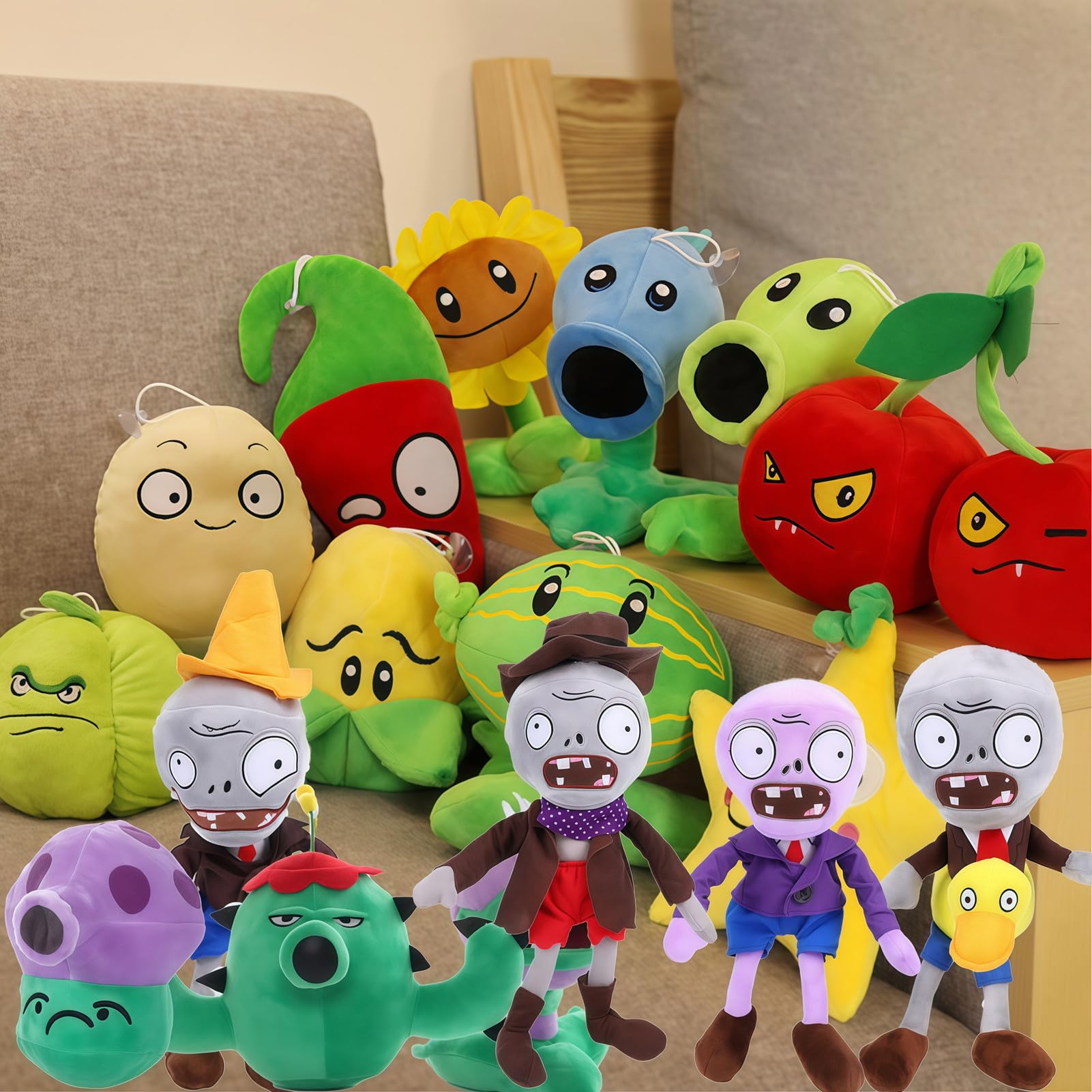 JHESAO PVZ plush zombie packaging, gift-ready presentation