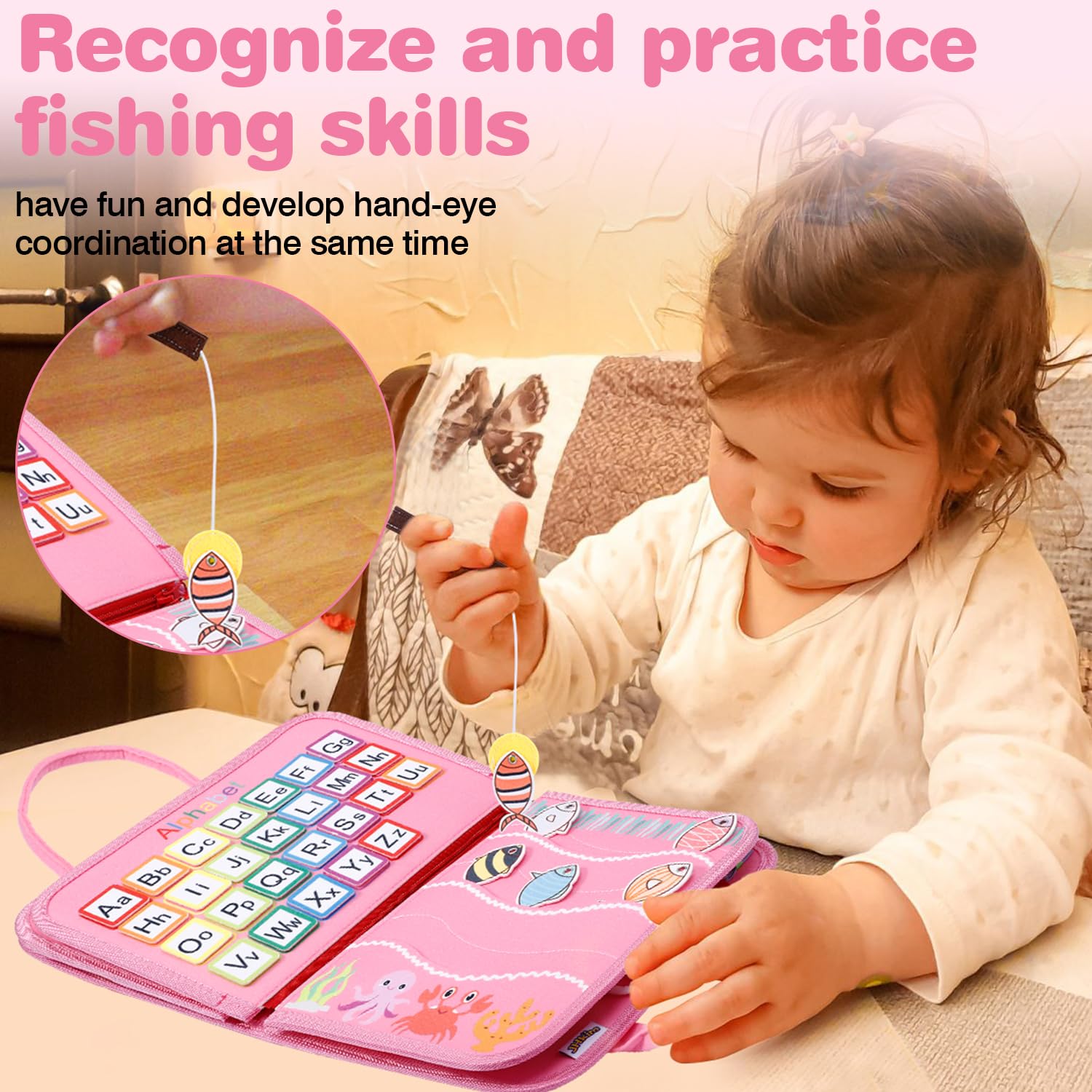 JHkim Busy Board with mirror, clocks, and calendars for interactive learning on trips