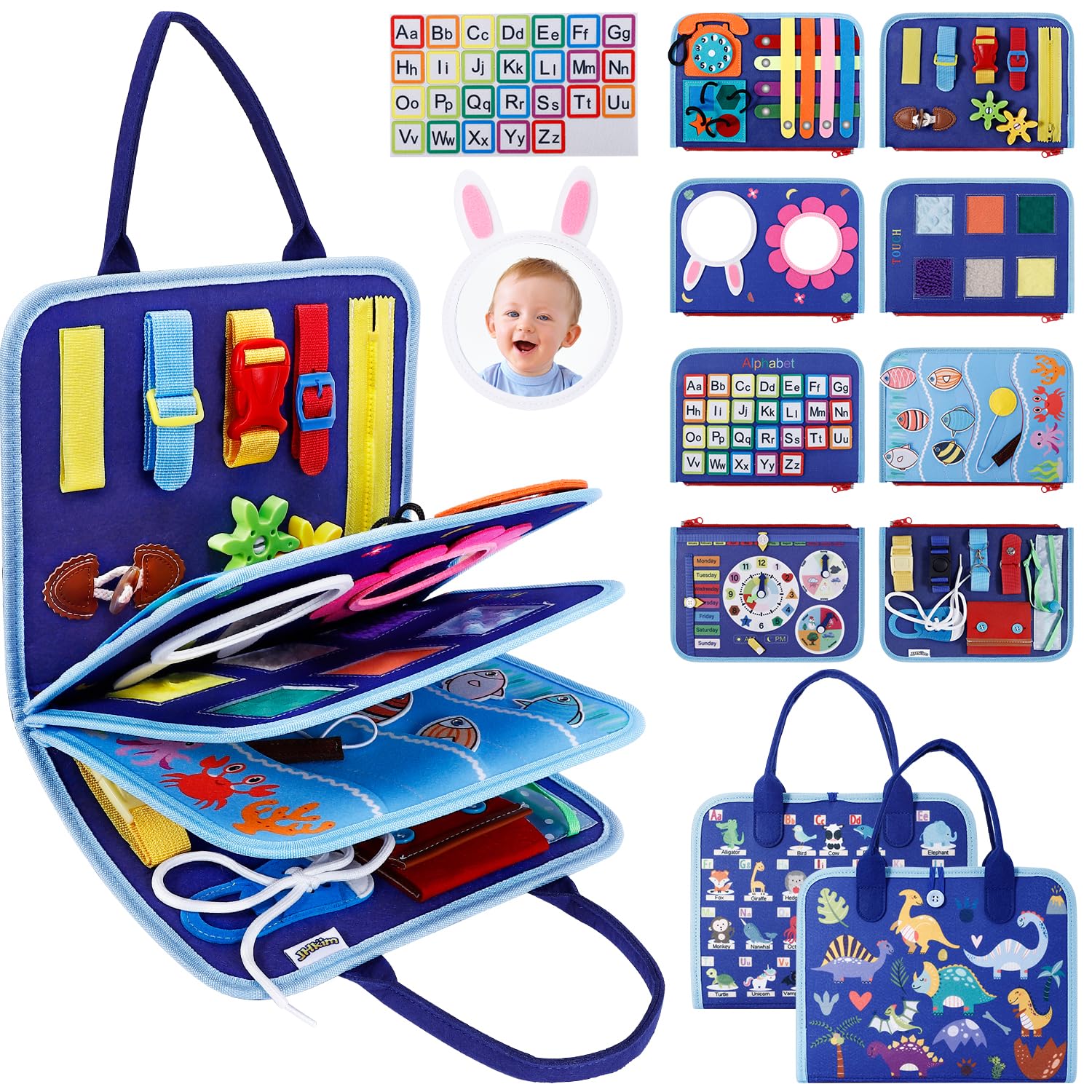 JHkim Busy Board zippers for dressing practice and on-the-go learning
