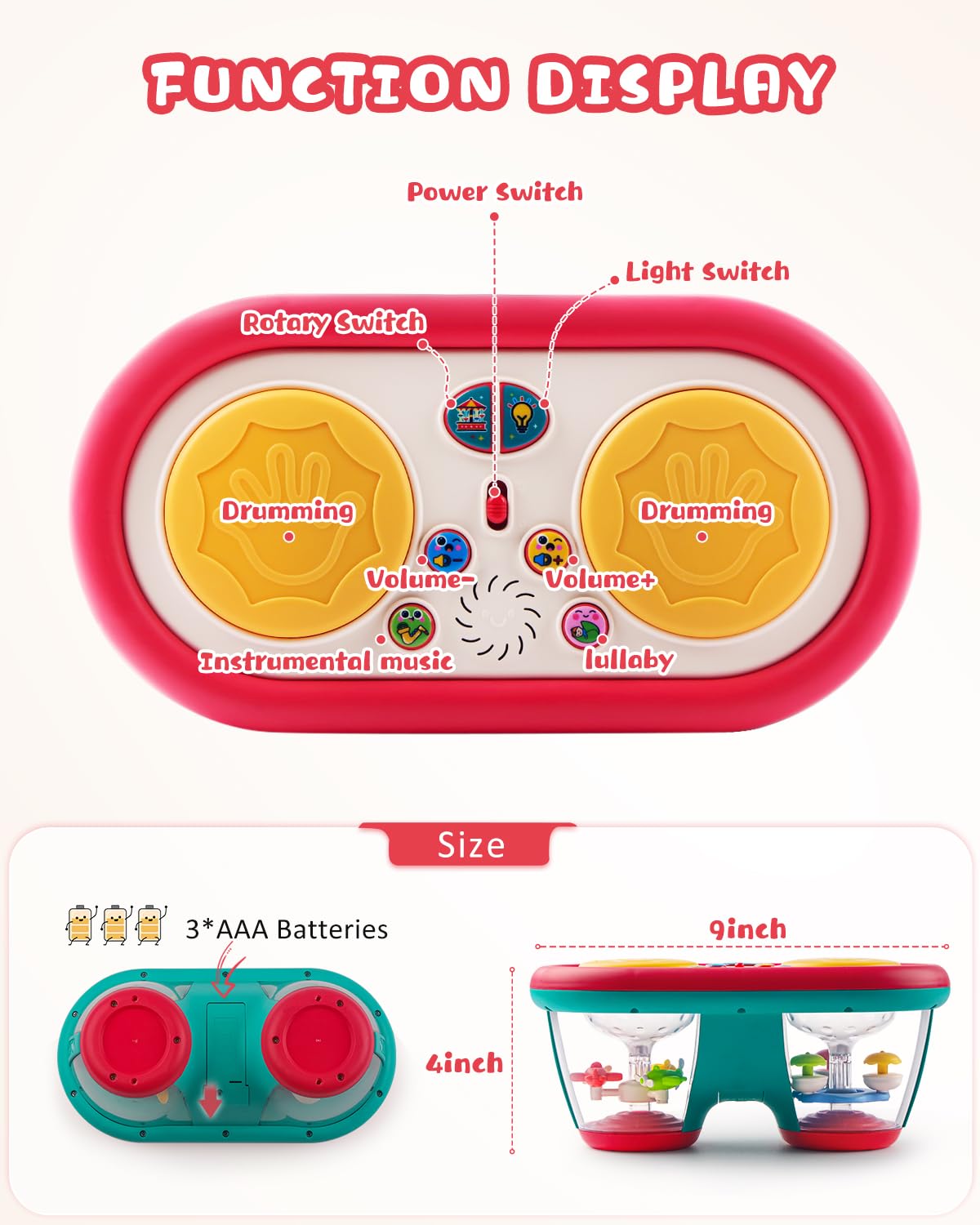 Jhoprcin tummy time toy promotes early motor exploration