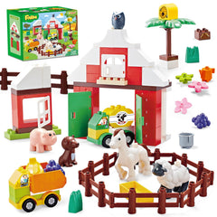 JHTigre farm bricks with barn spark imaginative farm play and fine motor skills.