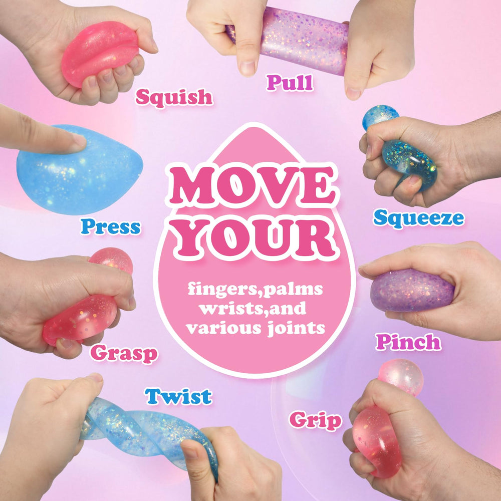 JIACAI clear malt syrup inside squishy drop stress ball for satisfying squeeze