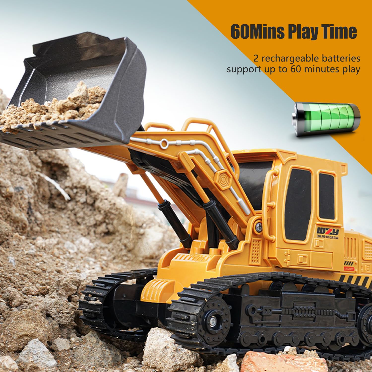 Jiakora front loader with LED lights enhances nighttime pretend play