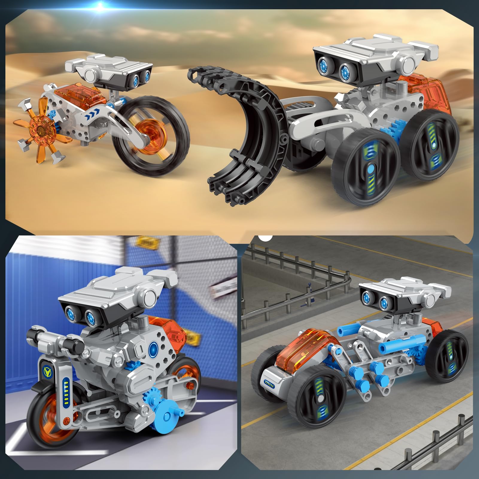 Jiakora robot kit gears and pistons close-up for mechanical exploration