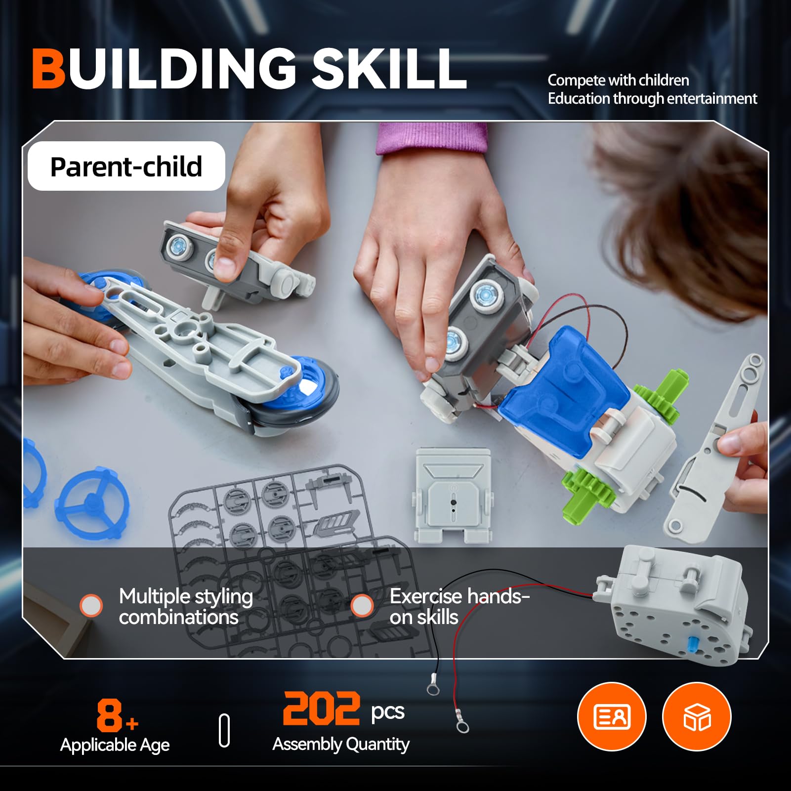 Jiakora robotic vehicle parts and gear set for creative customization