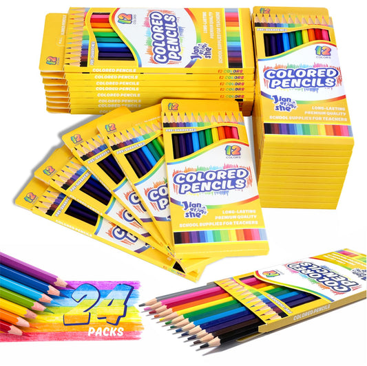 JIANERSHE 288-color pencils bulk: vibrant hues for bold classroom art.