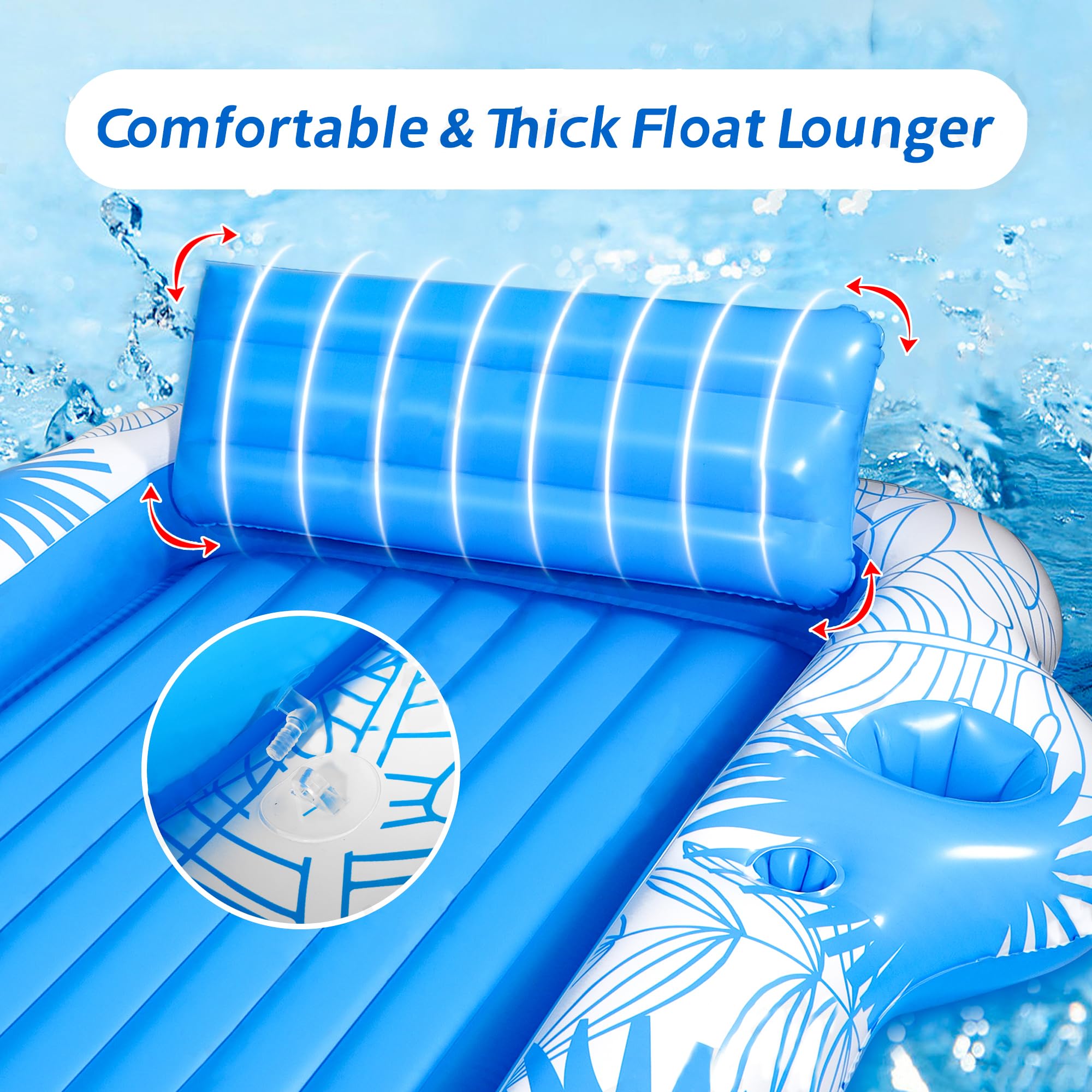 JIANYHW extra-large 85x71 inch float fits two people for shared suntime.