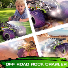 JICIFU Dino RC Monster Truck off-road setup on grass or dirt