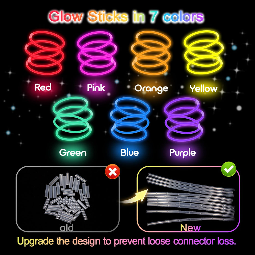 JICUICUI bulk 800-piece glow sticks pack for large events and sharing