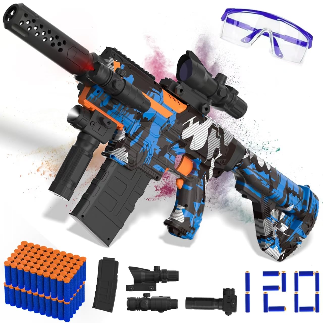 JIFTOK foam blaster sniper with scope for precise outdoor target practice
