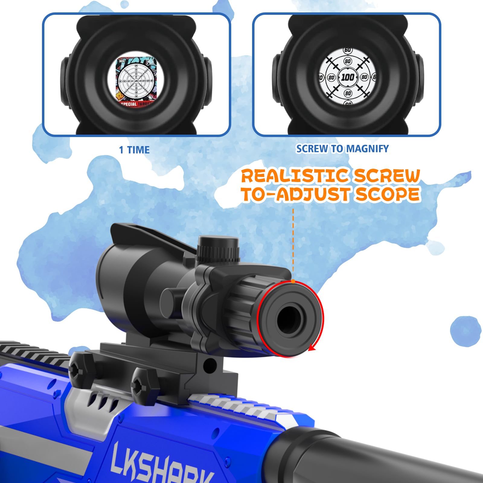 JIFTOK rotating barrel design for smooth, jam-free bursts