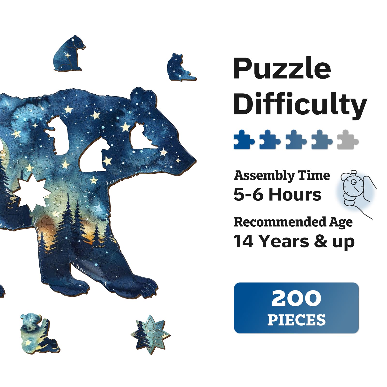 Jigfoxy wooden puzzle with laser cut detailed animal shapes.