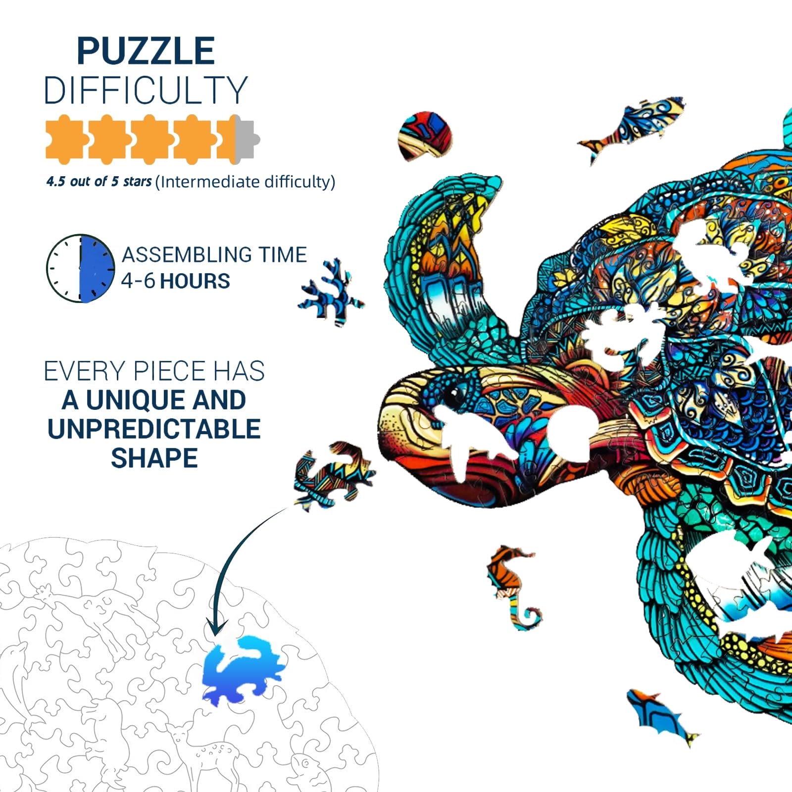 Jigfoxy animal-shaped puzzle featuring sturdy natural wood pieces