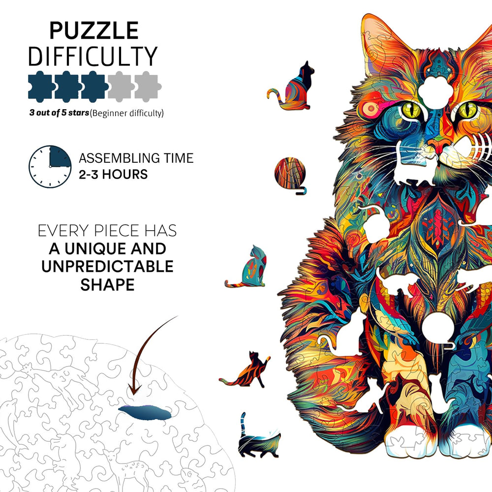 Jigfoxy animal shaped puzzle laser cut precision enhances satisfaction during assembly