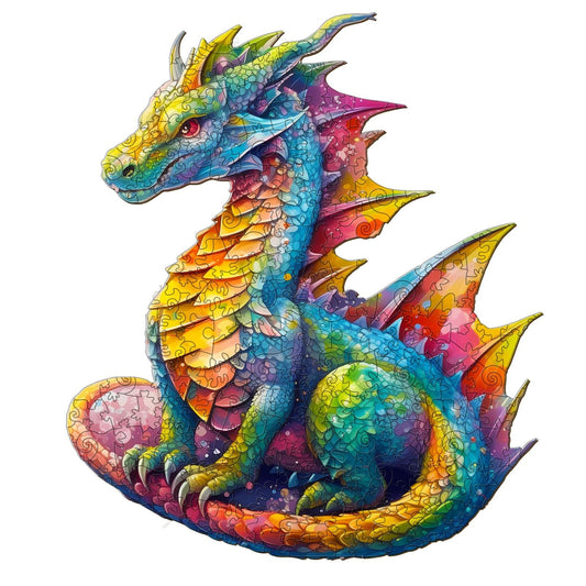Jigfoxy dragon wooden puzzle in vibrant colors for family bonding