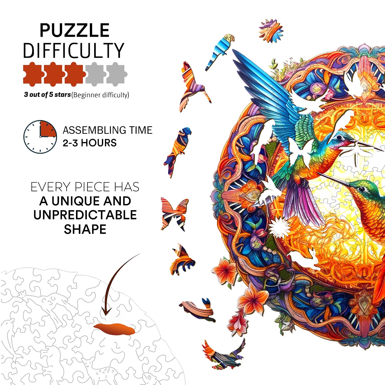 Jigfoxy finished puzzle hanging decor, a stylish room accent after completion.
