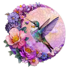 Jigfoxy hummingbird wooden puzzle with vibrant colors for family bonding and relaxing evenings.