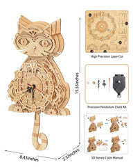 JigToy wooden clock puzzle kit highlights basswood material and safe finish