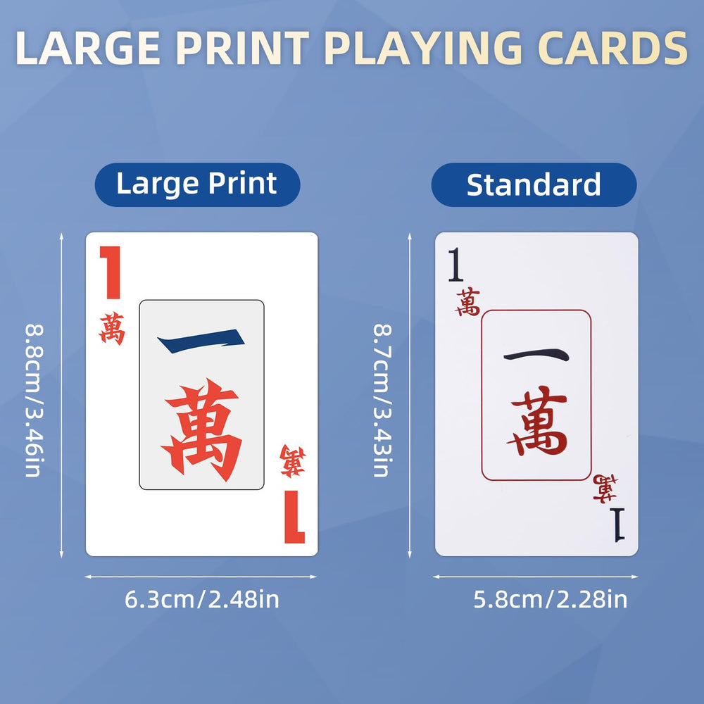 JIHUIJOY large-font Mahjong cards improve readability for seniors and beginners.