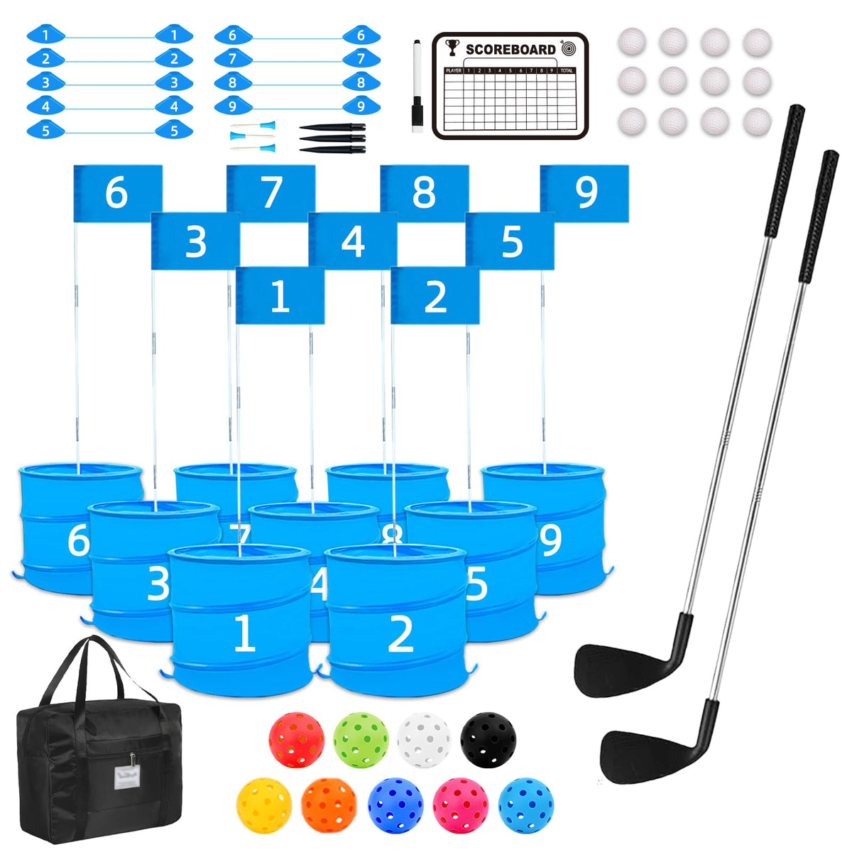 JIIFO golf game with two right-handed clubs for backyard practice.