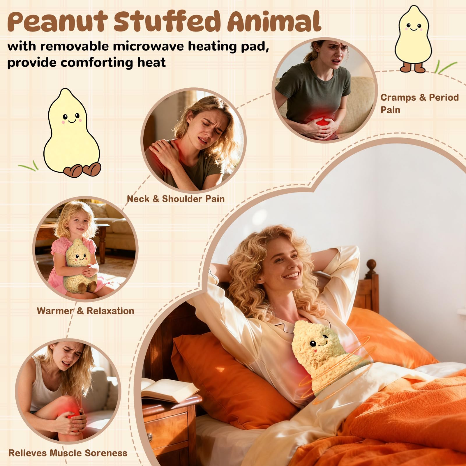 JILPAK weighted peanut plush design with hug-like pressure.